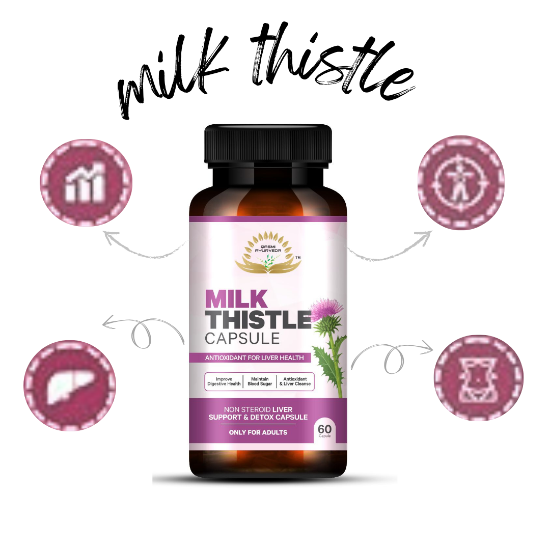 Milk Thistle Capsule Natural Liver Detox | Fatty Liver Support | Ayurvedic Silymarin Supplement - Image 3