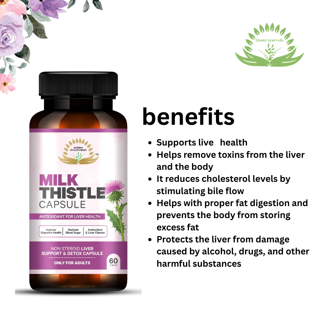 Milk Thistle Capsule Natural Liver Detox | Fatty Liver Support | Ayurvedic Silymarin Supplement - Image 4